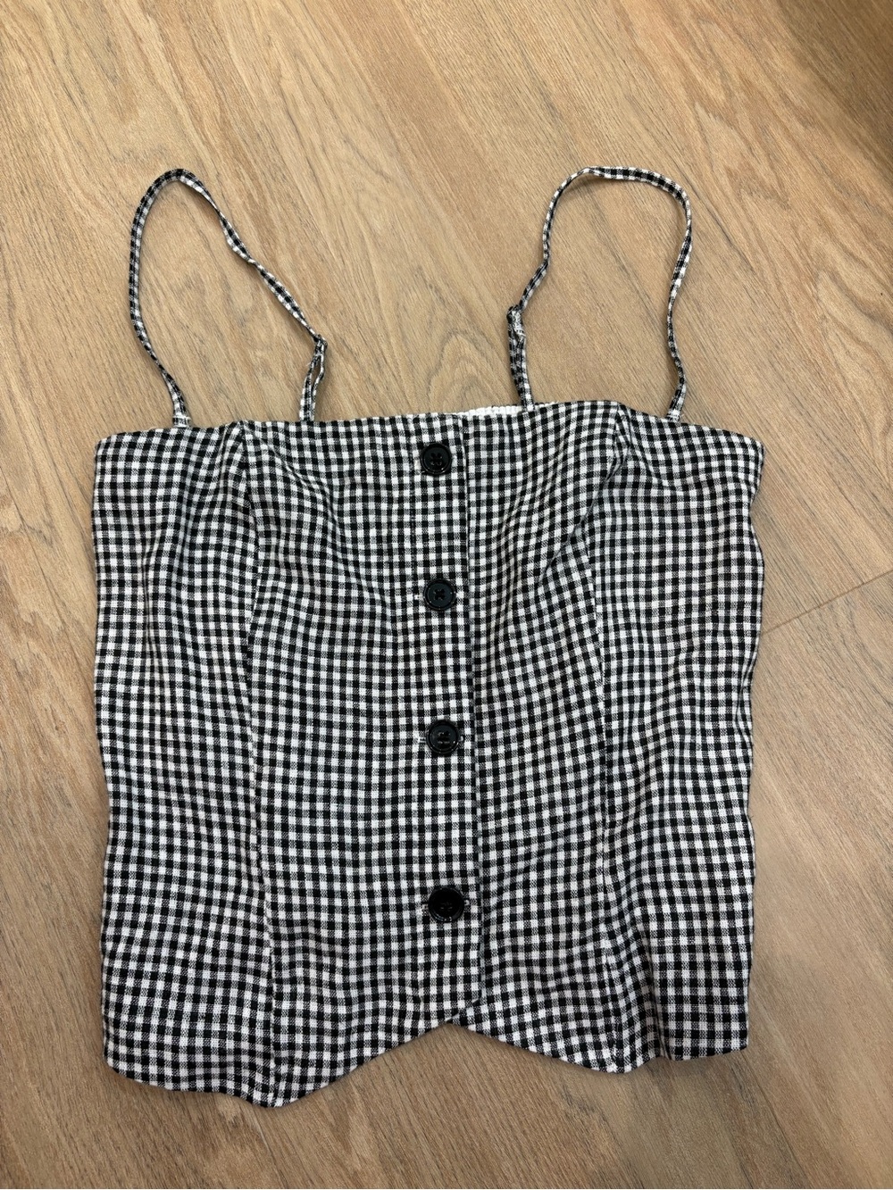 Abercrombie Black & White Gingham Tank Top - Picture 1 of 7